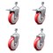 Service Caster 5 Inch Red Polyurethane Swivel 12mm Stem Caster Total Lock Brake SCC, 2PK SCC-TSTTL20S514-PPUB-RED-M1215-2-S-2 - alternate 3